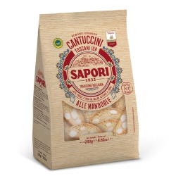 Sapori Cantuccini Almond Biscotti Toscani e mandorle Włoskie ciasteczka migdałowe 250g  DUŻA PACZKA