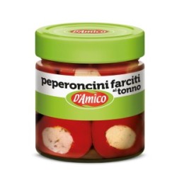 Papryczki Peperoncini nadziewane tuńczykiem D'amico g słoik   