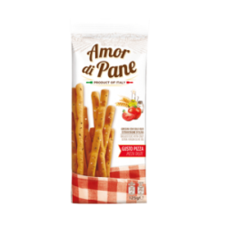 Amor di Pane Grissini z pomidorami i oregano PIZZA Paluszki chlebowe 125g 